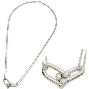 Tiffany & Co Double Link Charm Top Chain Pendant Necklace Sterling U Link